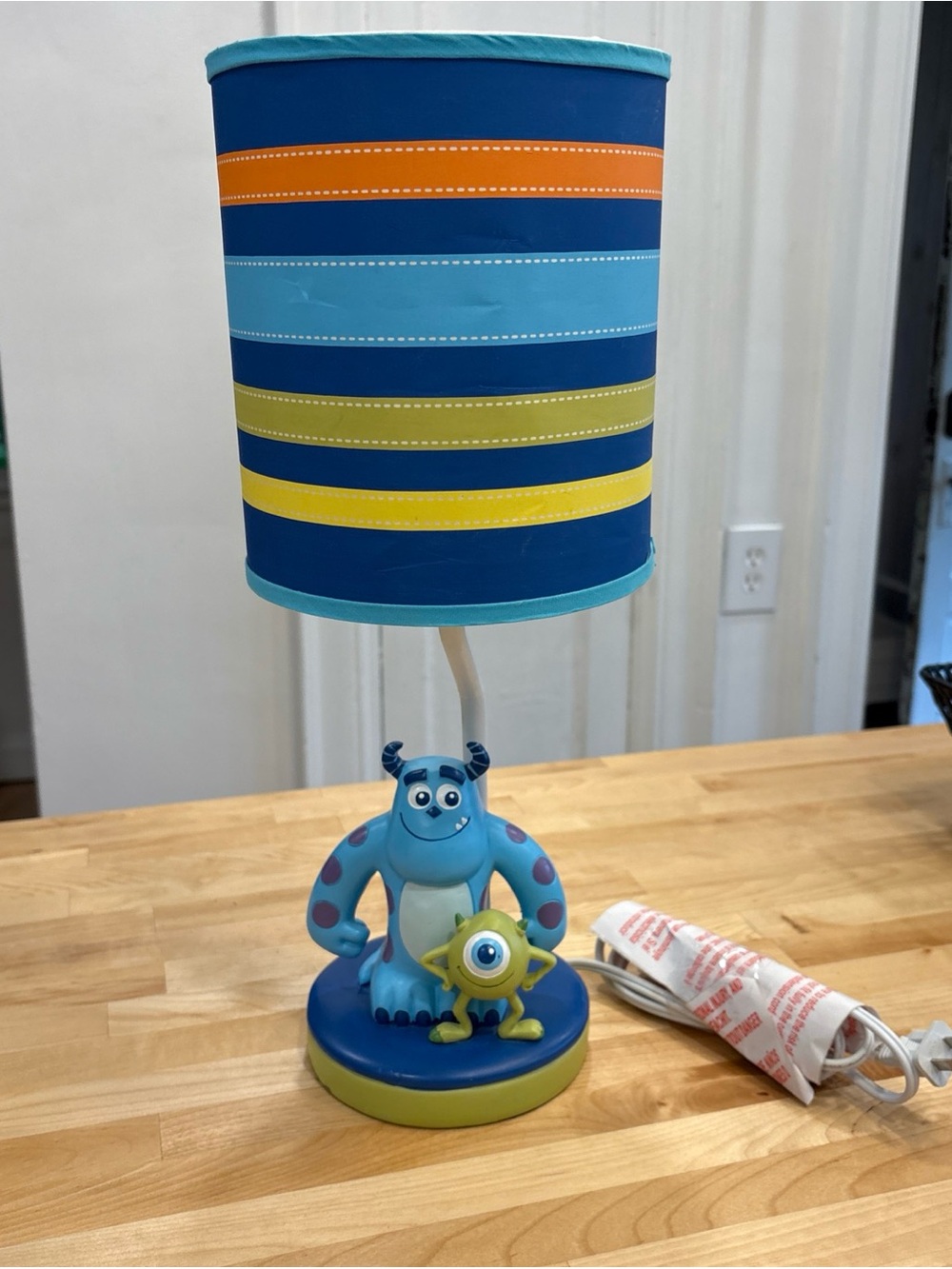 Disney Baby Monsters Inc Mike & Sulley Lamp + Shade RARE Pixar Works